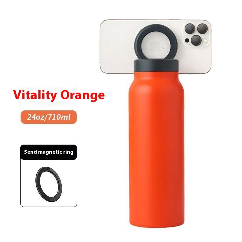 Magnetic Sports Thermal Bottle with Phone Holder
